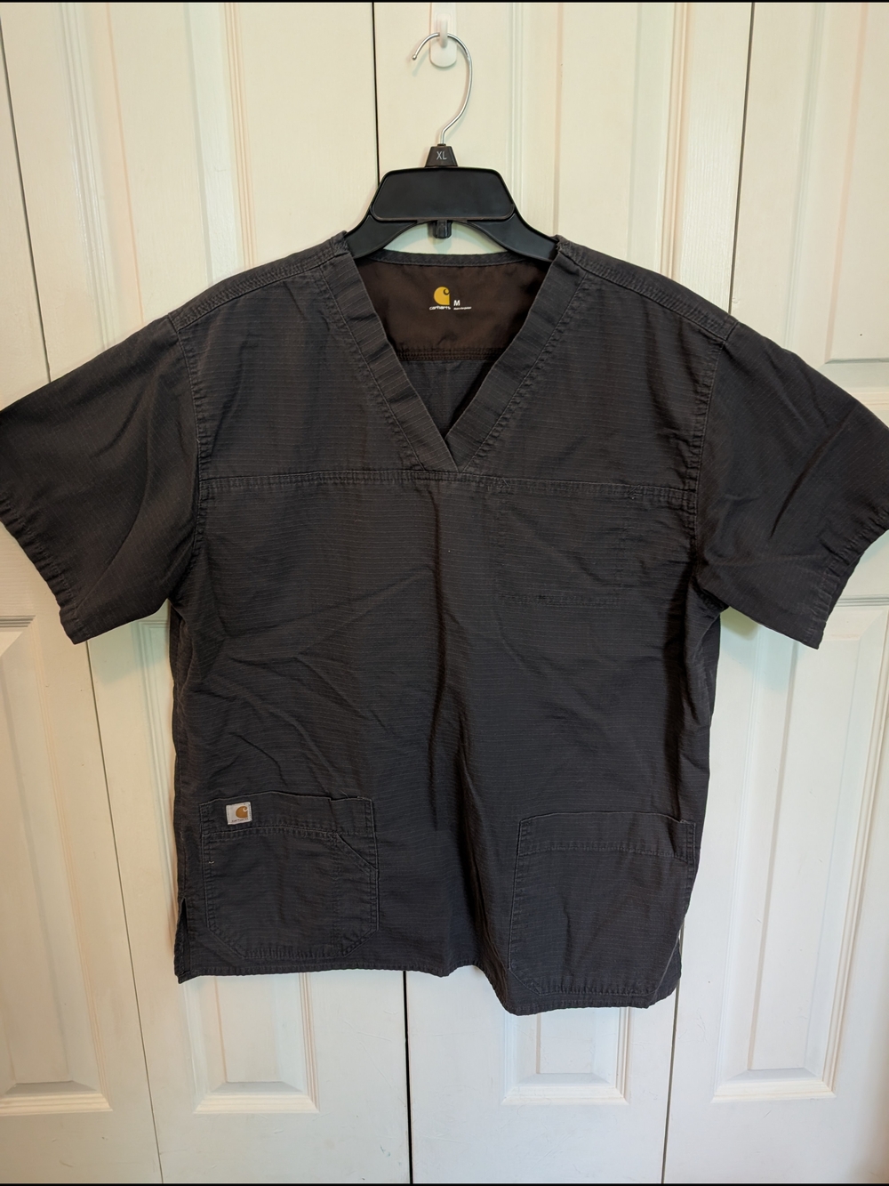 Carhartt Men's Charcoal V-Neck Scrub Top